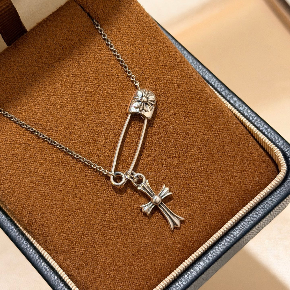 Martin Graham brooch in polished metal-tone – front product view
