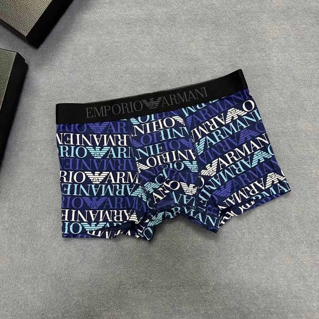 Armani Modal All-Over Lettering Men's Boxer Briefs - 3-Piece Box