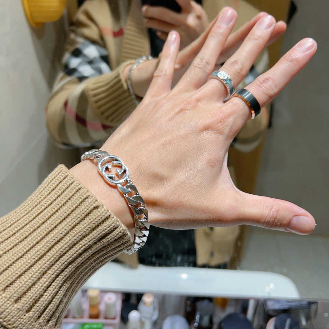 Martin Graham bracelet in polished metal-tone – front product view