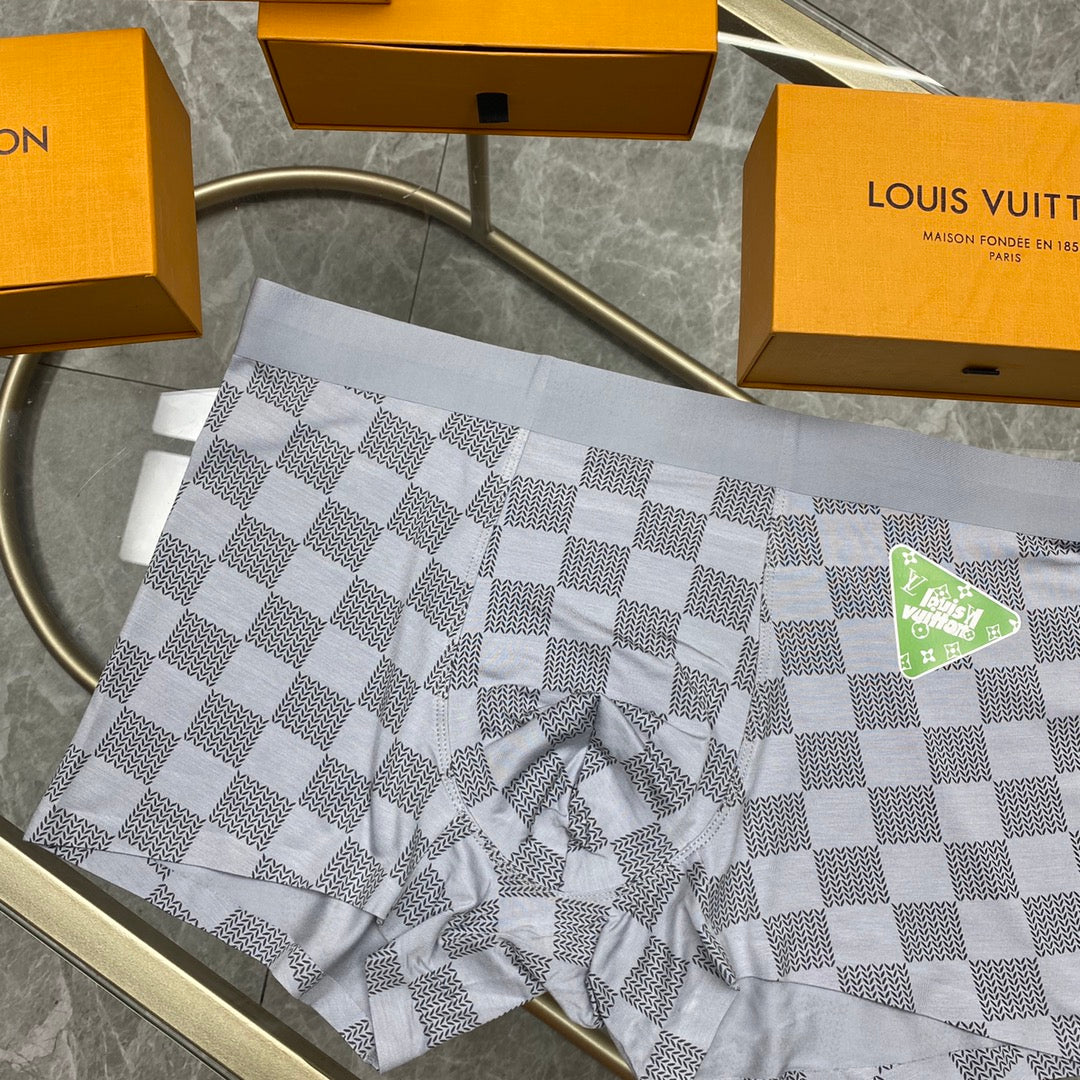 Louis Vuitton Modal Solid Panels And Visible Emblem Details Men's Boxer Briefs - 3-Piece Box