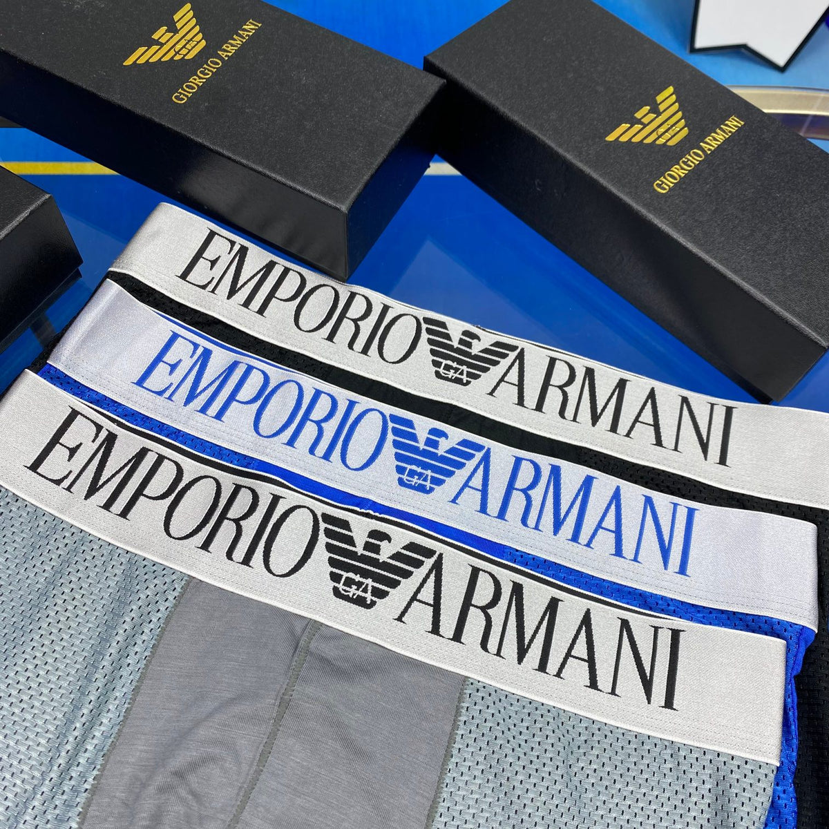 Emporio Armani Logo Men's Boxer Briefs - 3-Piece Box