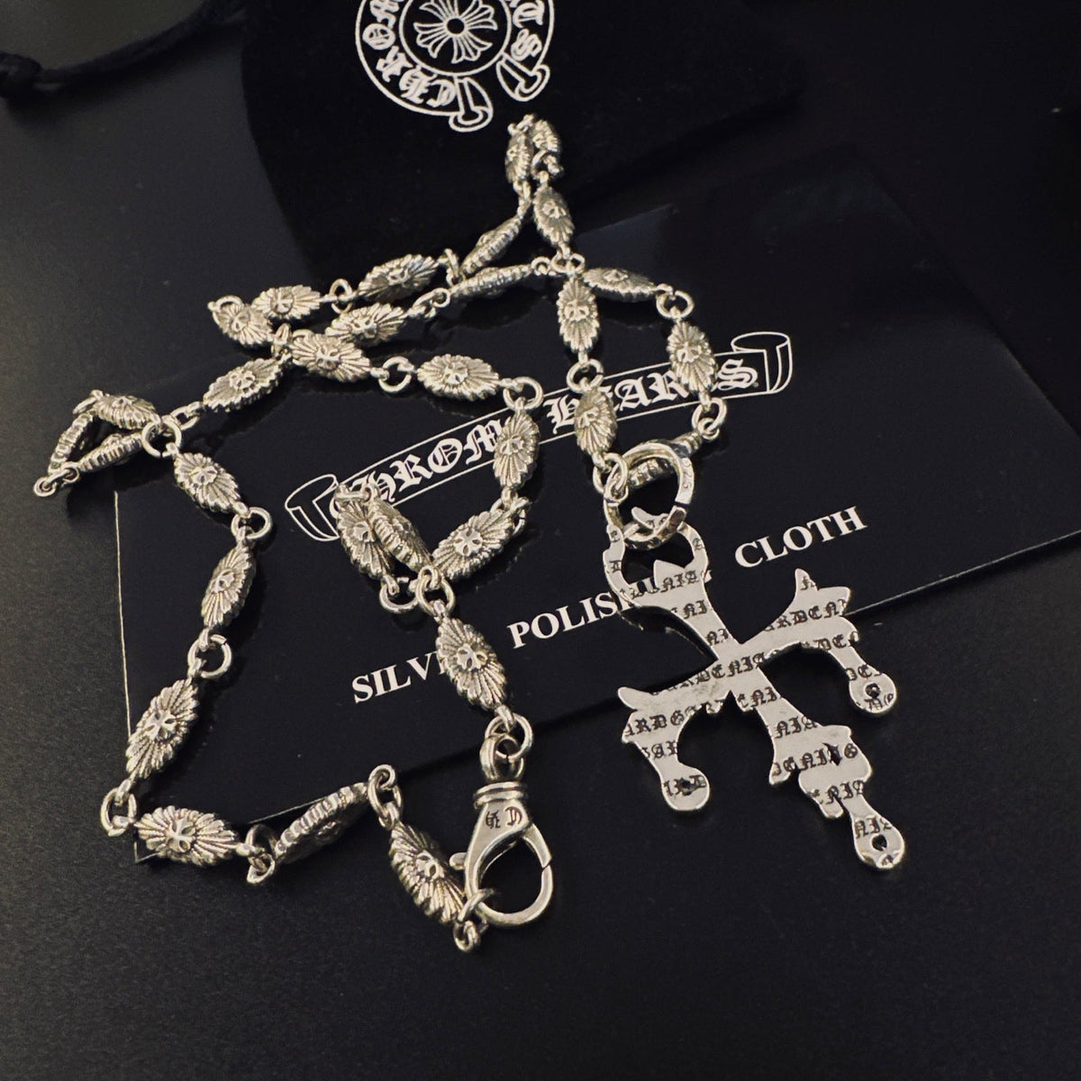 Martin Graham pendant necklace in polished metal-tone – front product view