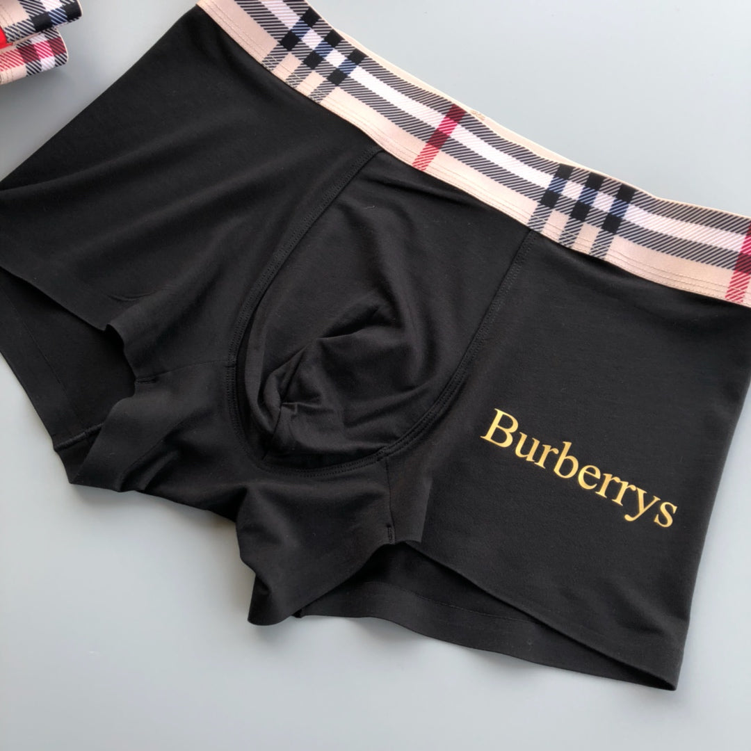Burberry Contrast Wordmark Waistbands Men's Boxer Briefs - 3-Piece Box