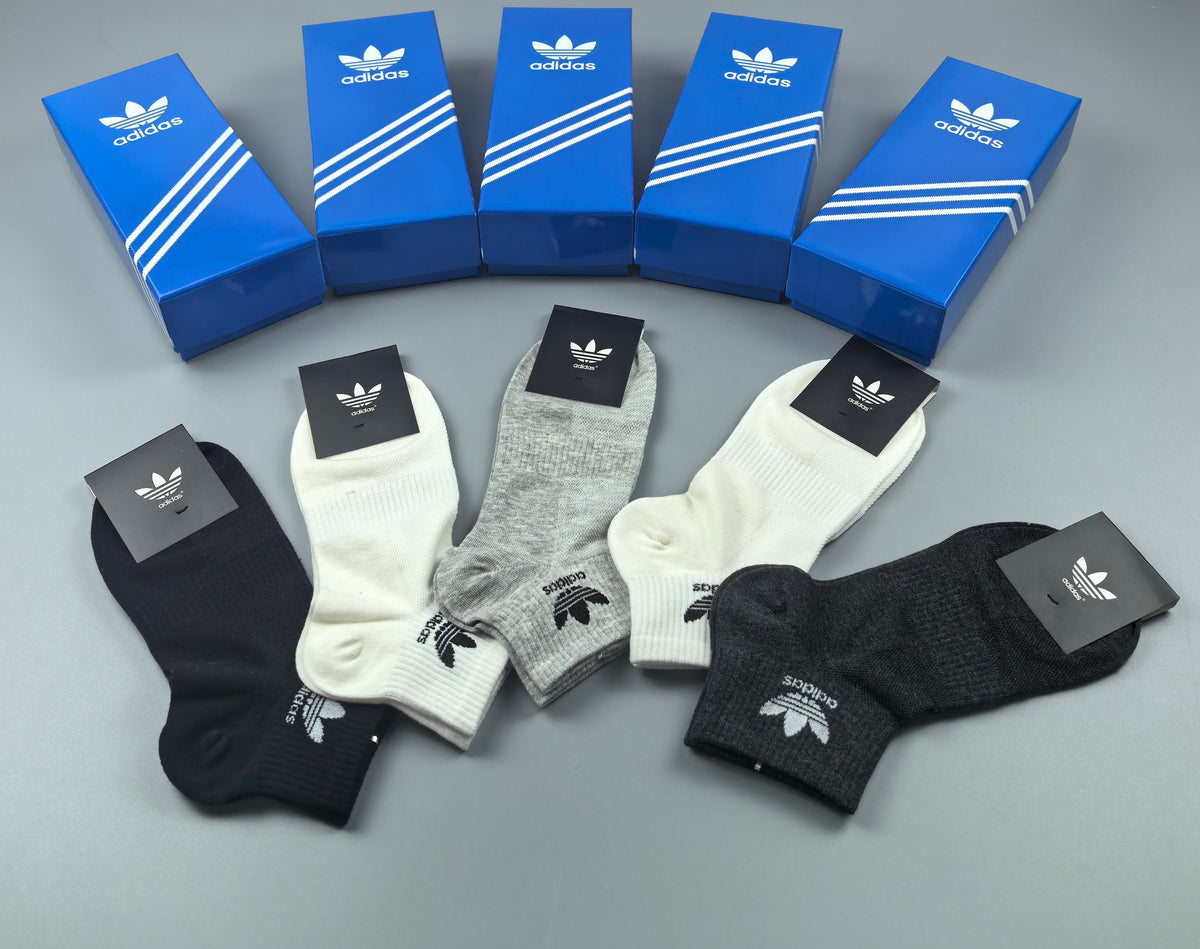 Adidas Cotton Socks - 5-Pair Set