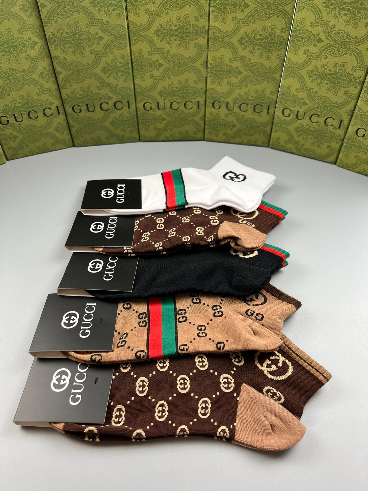 Gucci Mixed Monogram Ankle Socks - Box of 5 Pairs