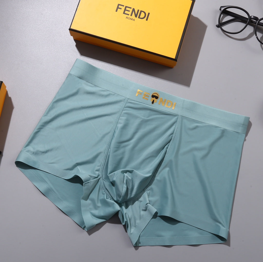 Fendi Gold-Tone Wordmark Men's Boxer Briefs - 3-Piece Box