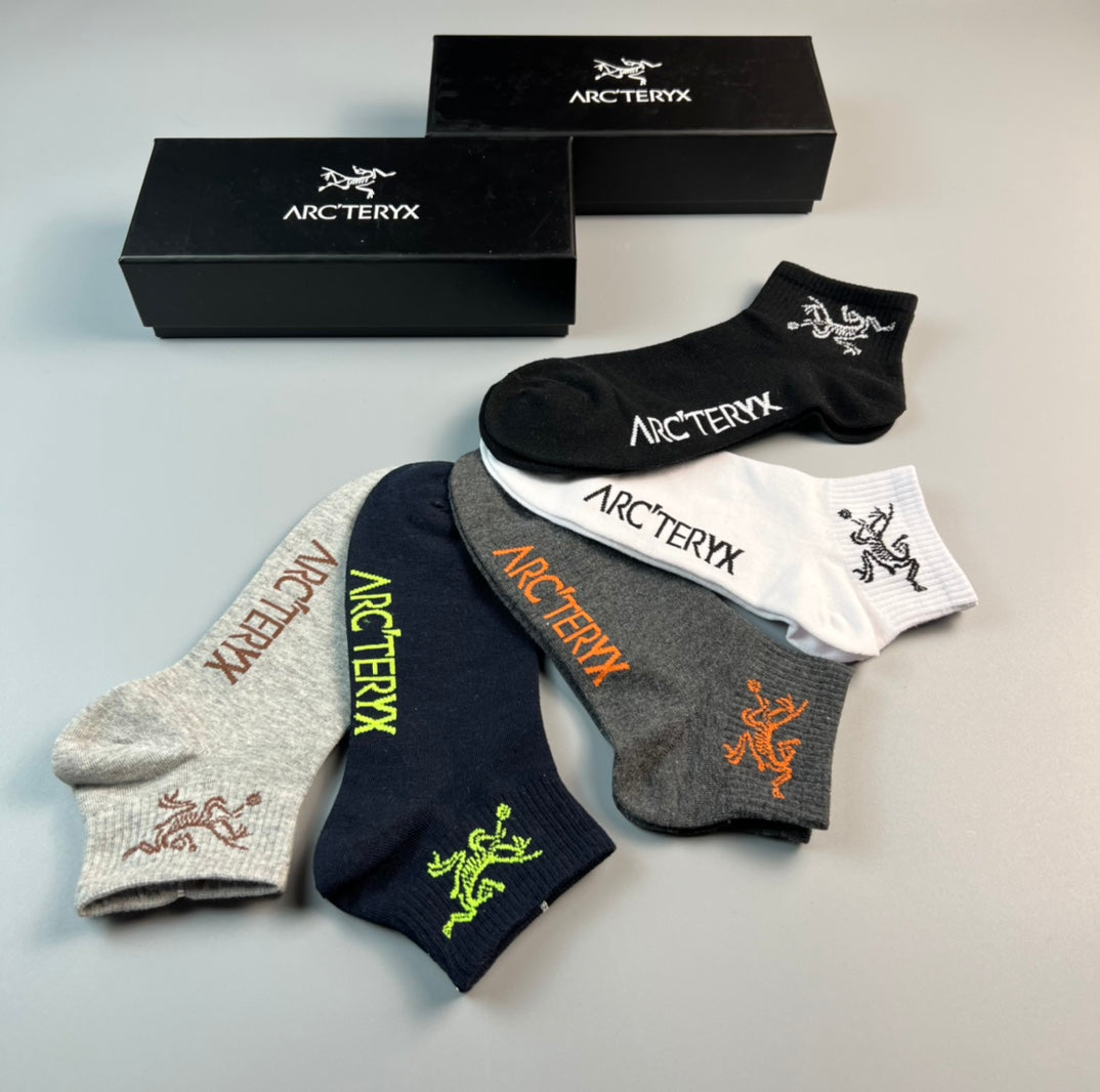Arc'teryx Colourful Bird And Wordmark Ankle Socks - 5-Pair Set