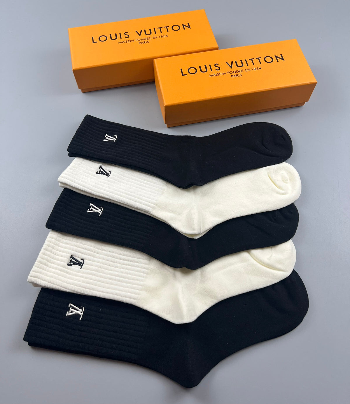 Louis Vuitton Small Initial Crew Socks - 5-Pair Set