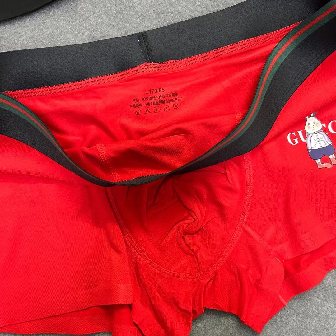 Gucci Contrast Waistbands And Understated Front Branding Men's Boxer Briefs - 3-Piece Box