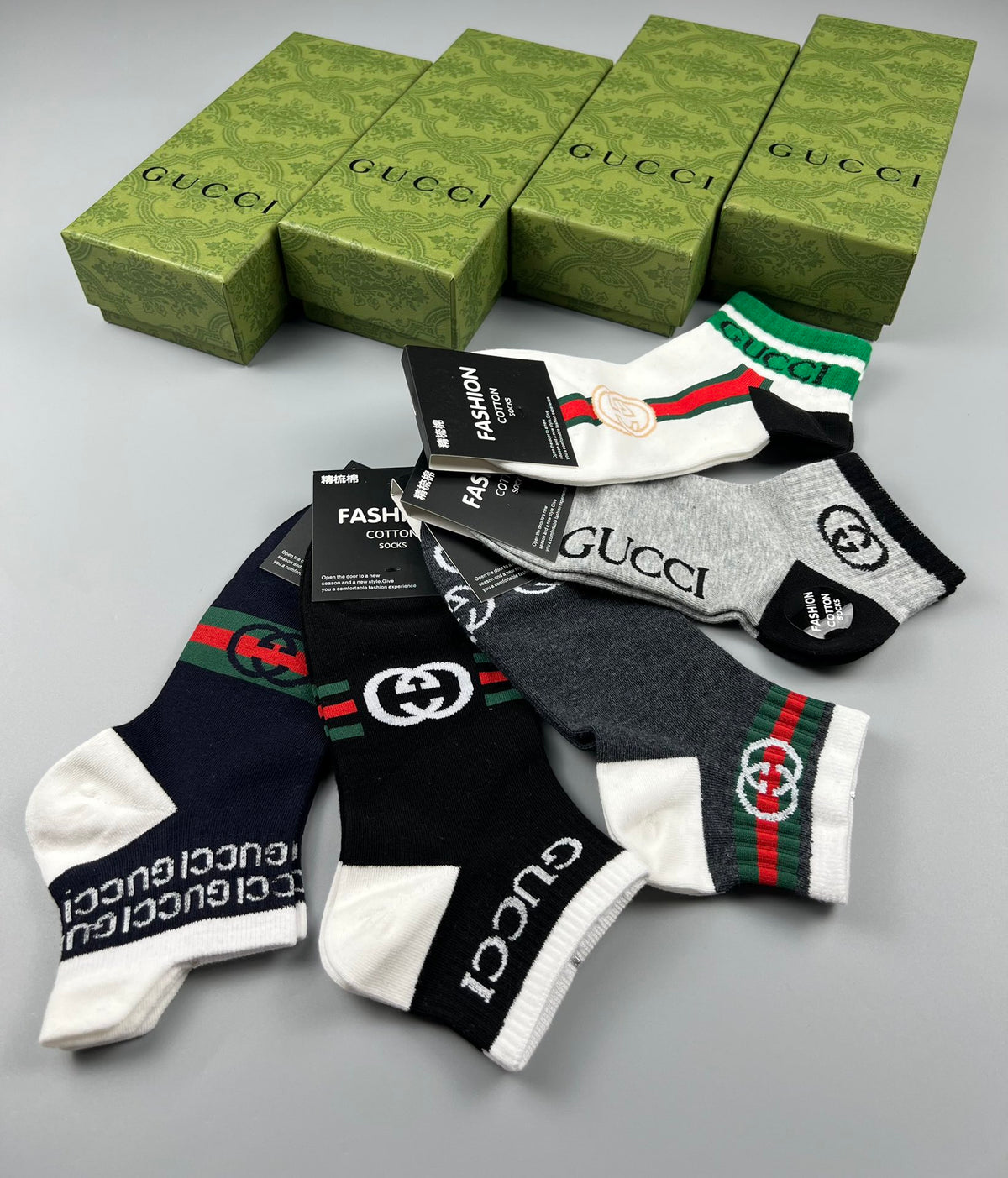 Gucci Cotton Breathable Socks – 5-Pair Pack