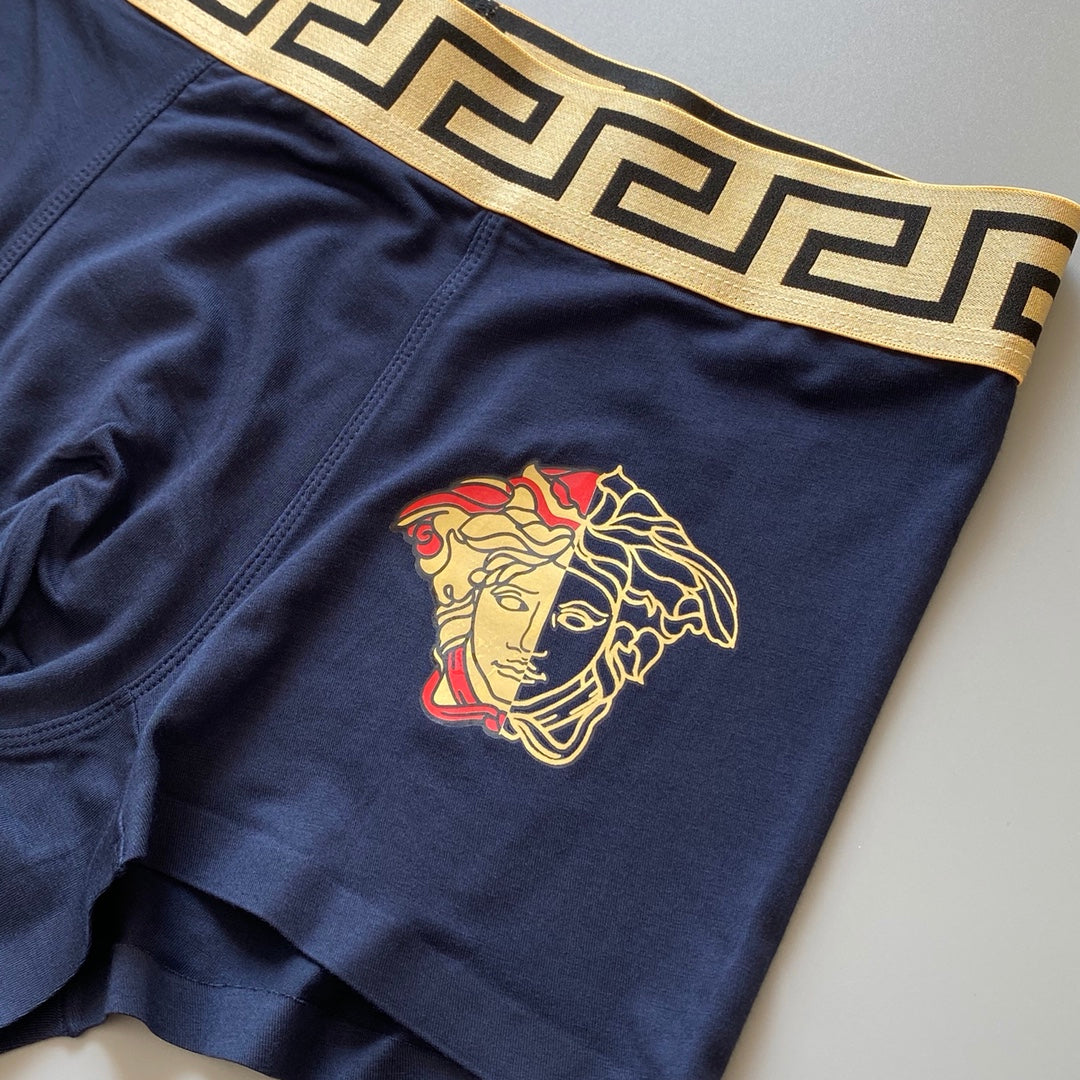 Versace Greek-Key Waistbands And Medallion Men's Boxer Briefs - 3-Piece Box