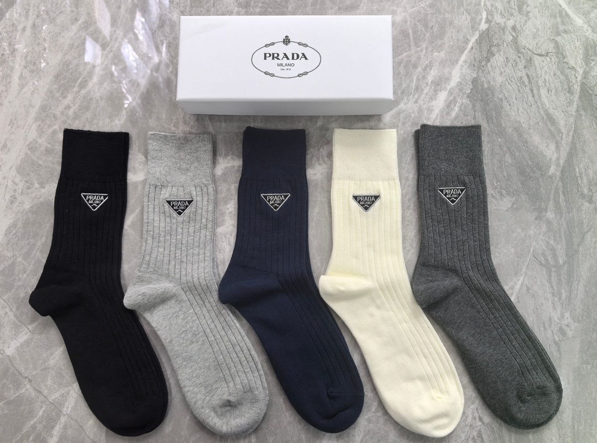 Prada Cotton Crew Socks - 5-Pair Set