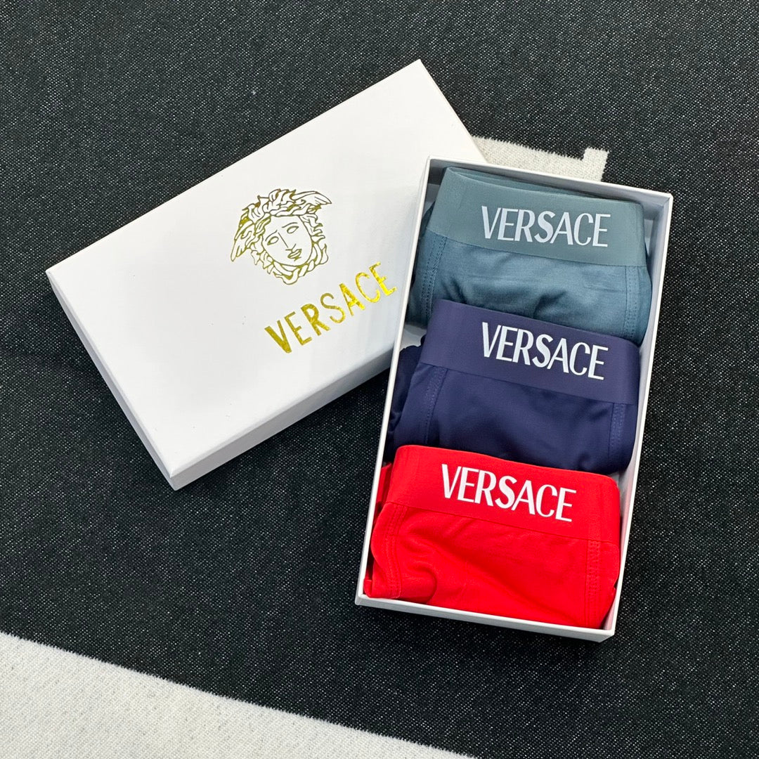 Versace Contrast Crest Men's Boxer Briefs - 3-Piece Box