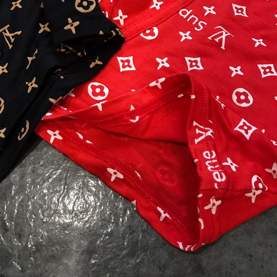 Louis Vuitton x Supreme Monogram-Style Graphics And Contrast Waistbands Men's Boxer Briefs - 3-Piece Box