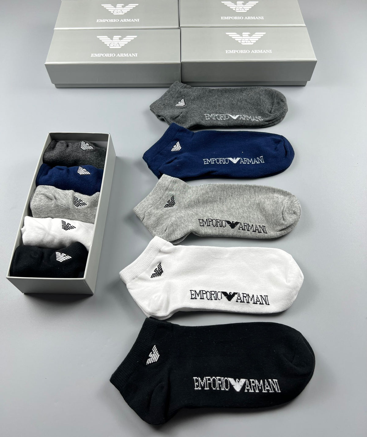 Emporio Armani Cotton Breathable Socks – 5-Pair Pack