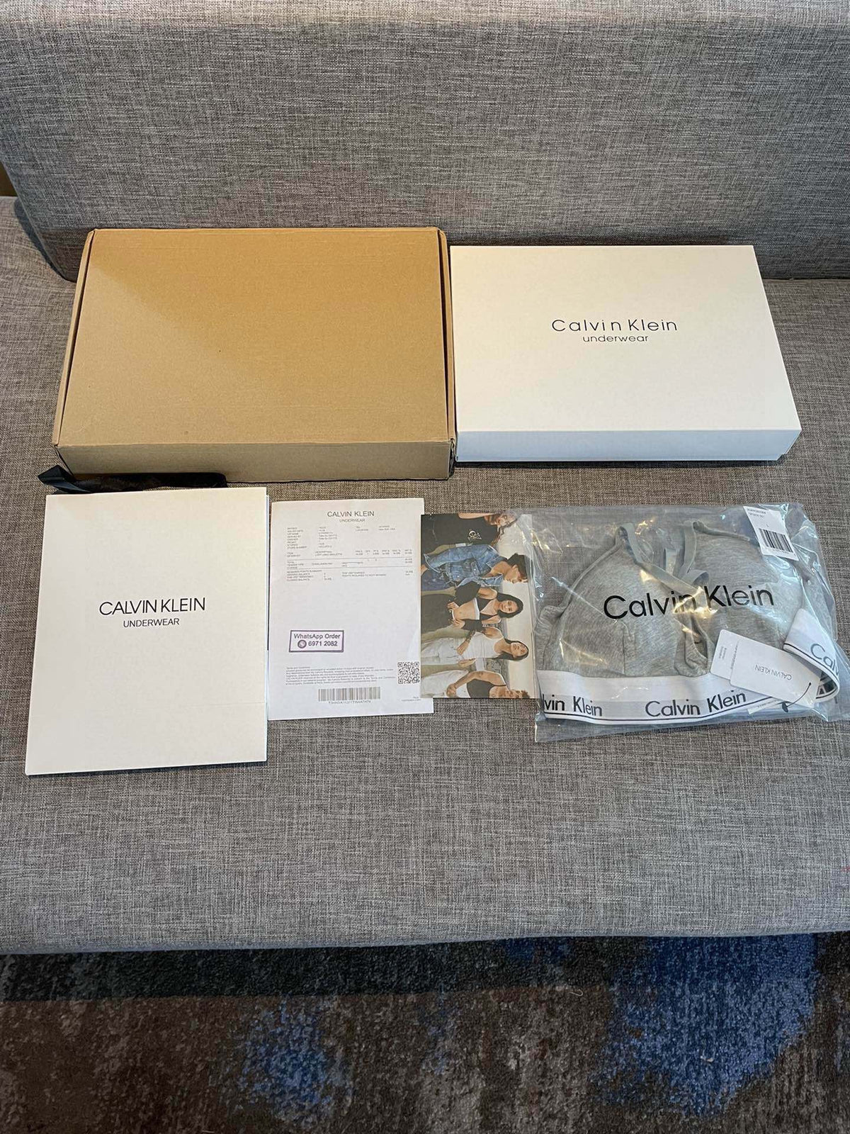 Calvin Klein Heather Grey Triangle Bra and Brief Set Women's Bra & Brief Set - 2-Piece Set