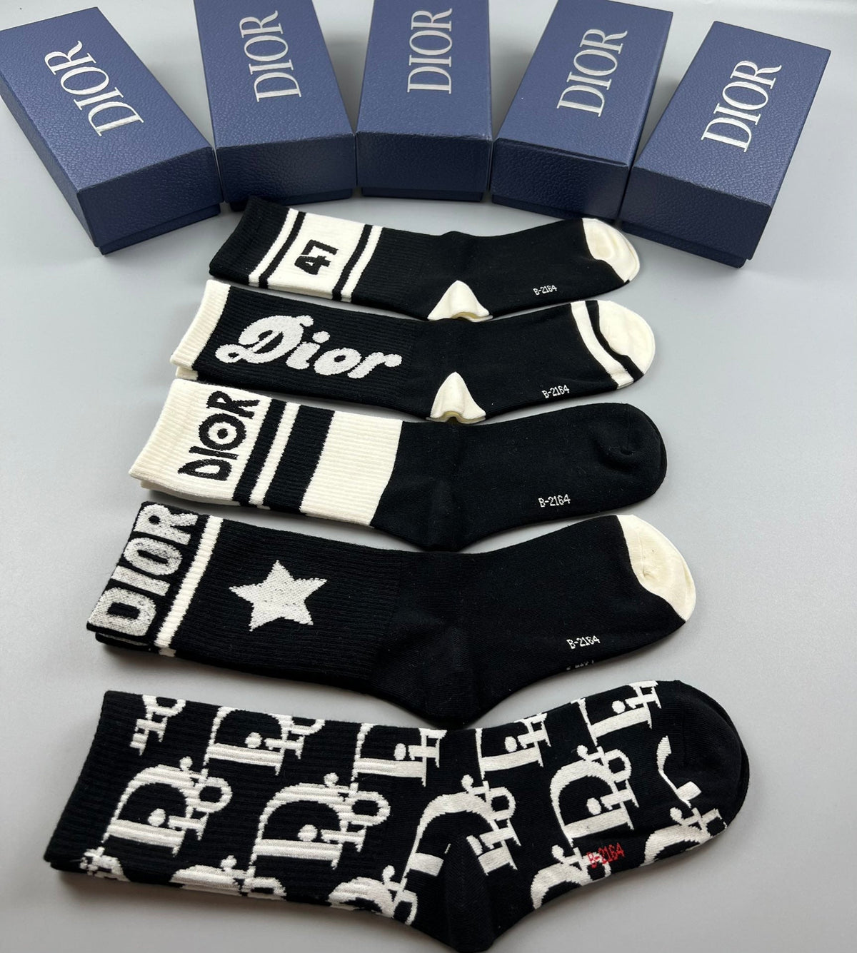 Dior Cotton Socks - Box of 5 Pairs