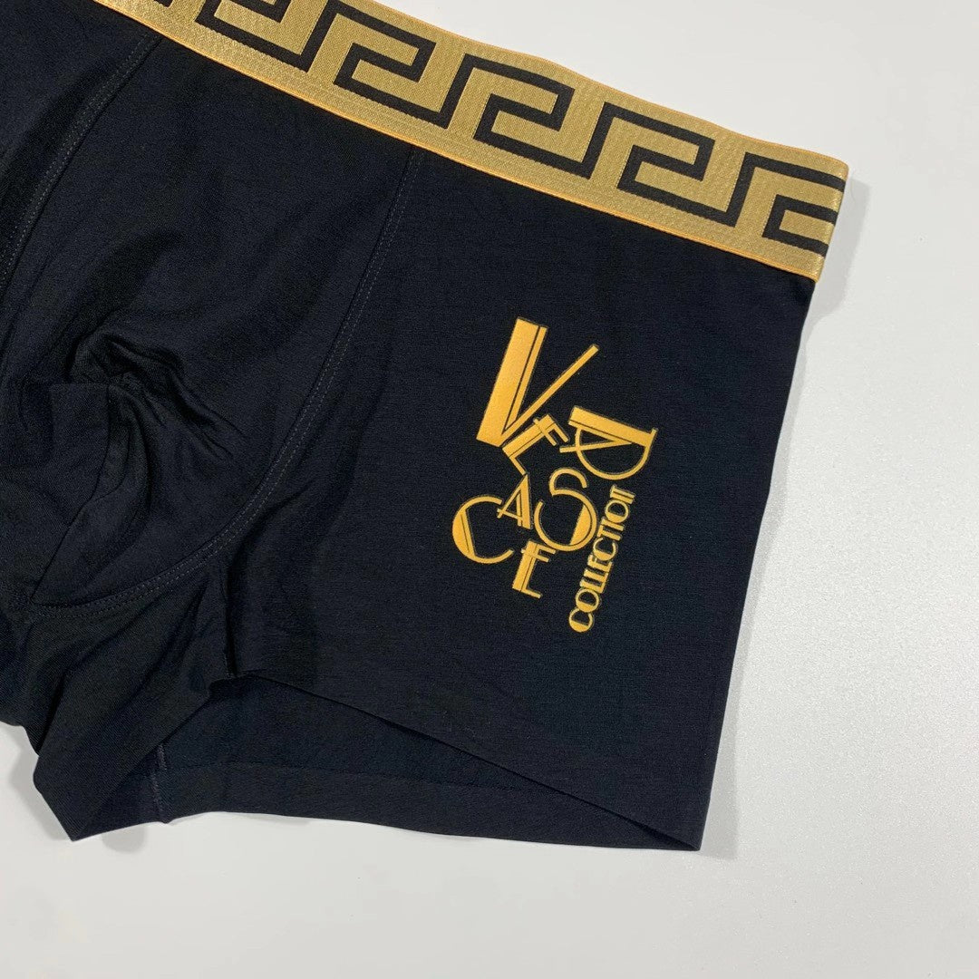 Versace Gold V And Greek-Key Men's Boxer Briefs - 3-Piece Box