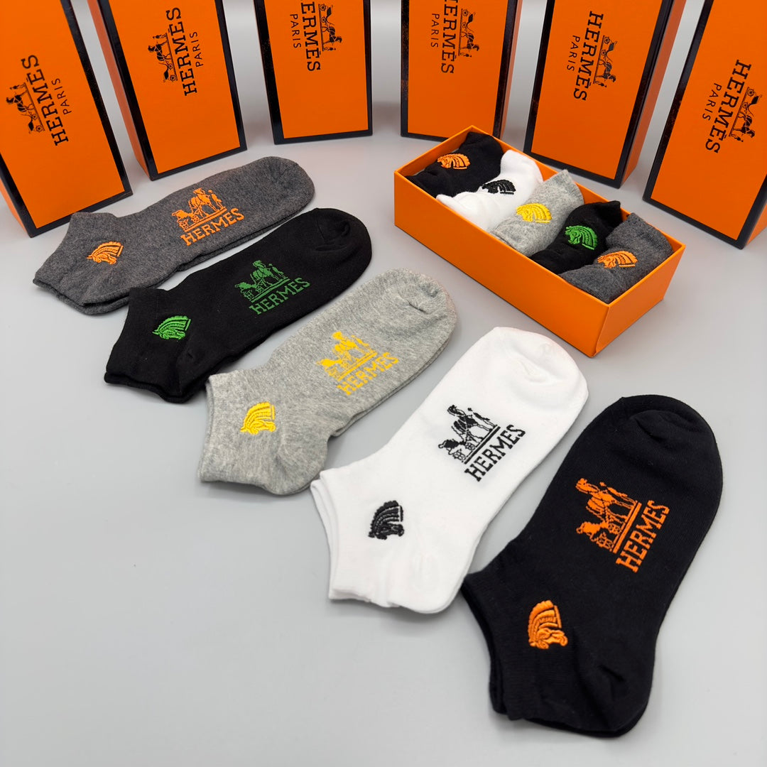 Hermes Short Socks - 5-Pair Set