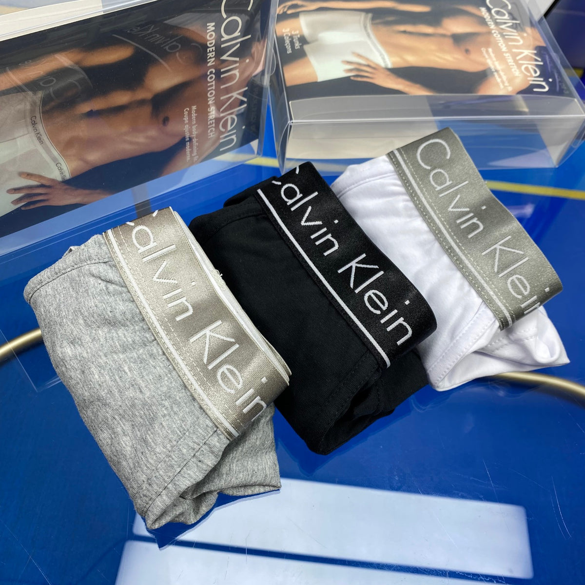 Calvin Klein Cotton Tonal Logo Waistbands Men's Boxer Briefs - 3-Piece Box