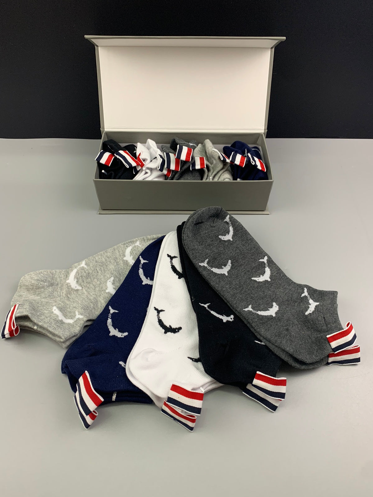 Thom Browne Cotton Crew Socks - 5-Pair Set