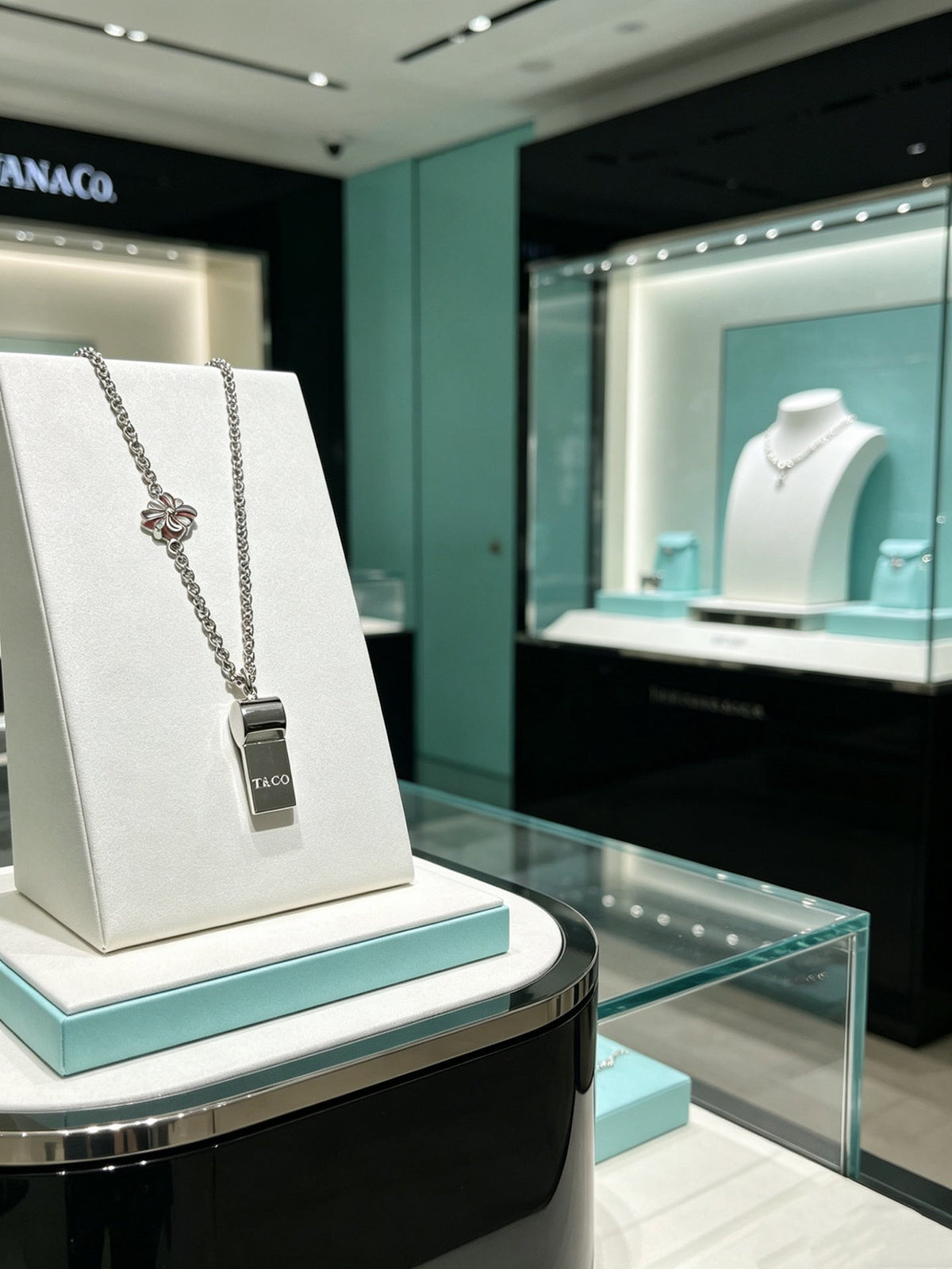 Martin Graham pendant necklace in polished metal-tone – detail view