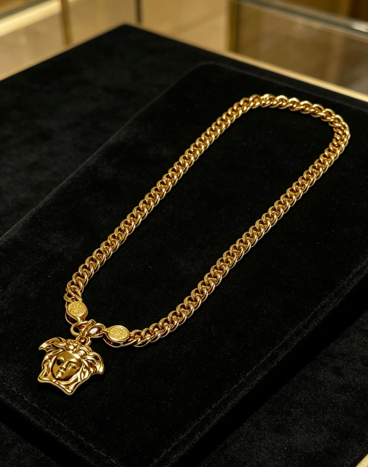 Martin Graham pendant necklace in polished metal-tone – detail view