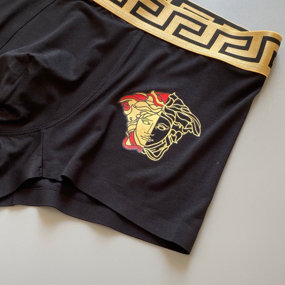 Versace 91% Modal & 9% Spandex Medusa Series Seamless-Cut Men's Boxer Briefs - 3-Piece Box