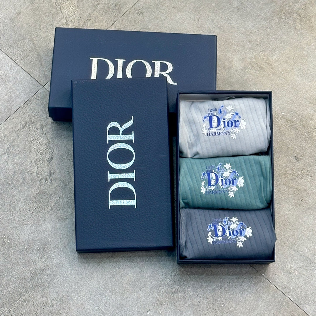 Dior Floral Logo Men's Trunk Underwear - 3-Piece Box