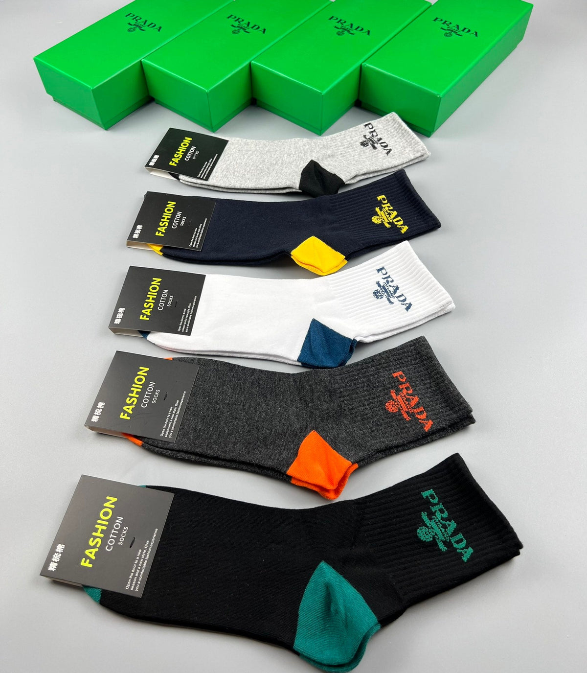 Prada Combed Cotton Crew Socks