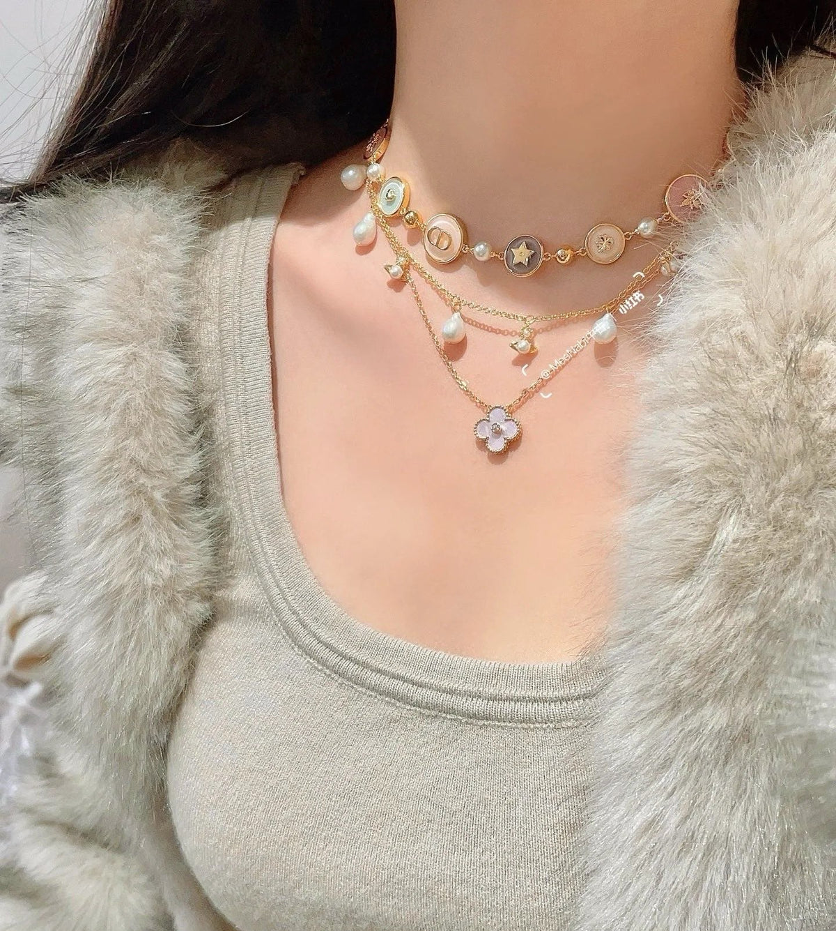 Martin Graham pendant necklace in polished metal-tone – detail view