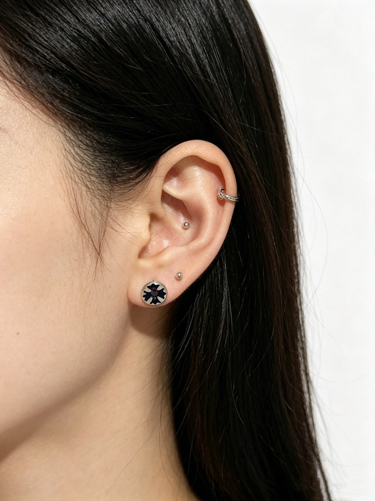 Martin Graham earrings in polished metal-tone – detail view