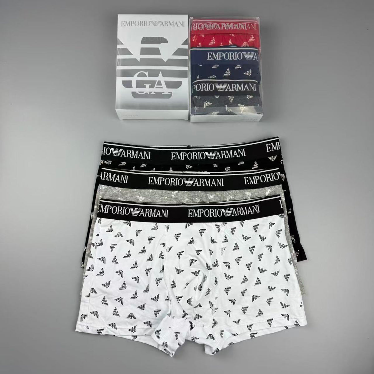 Armani Cotton Men's Boxer Briefs - 3-Piece Box