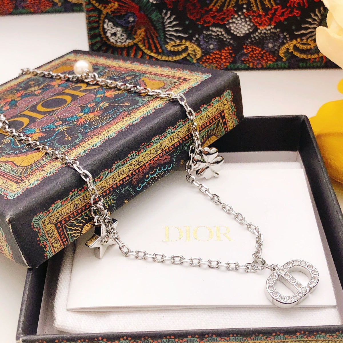 Martin Graham pendant necklace in polished metal-tone – detail view
