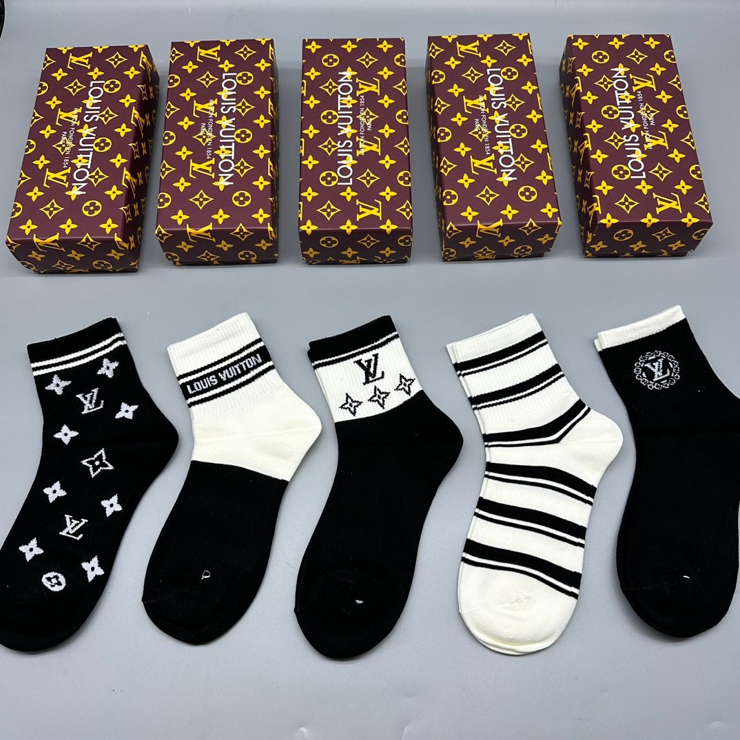 Unbranded Graphic Crew Socks - 5-Pair Box