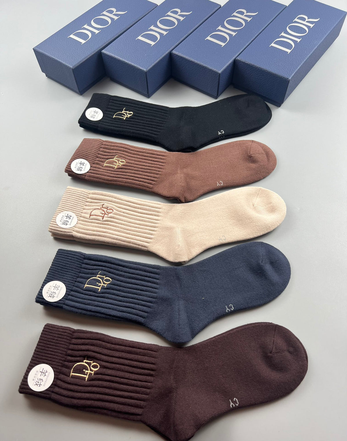 Dior Small Emblem Crew Socks - 5-Pair Set