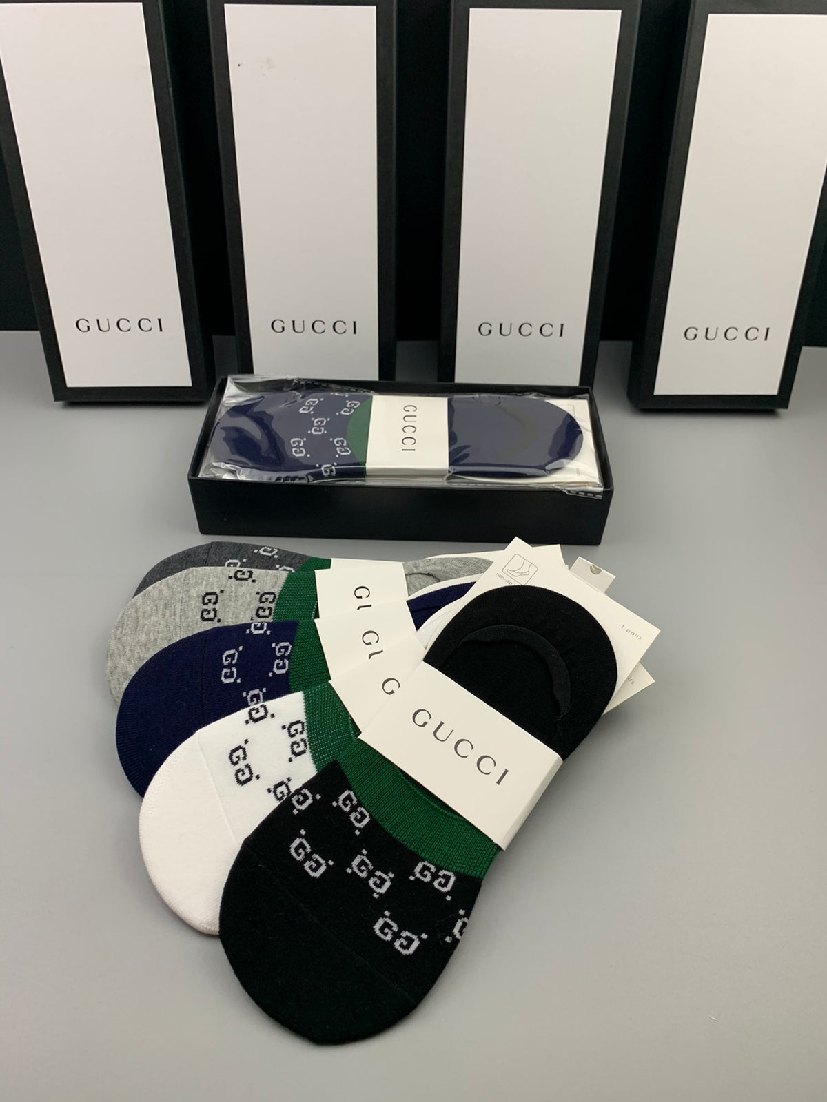 Gucci Logo No-Show No-Show Socks - 5-Pair Box