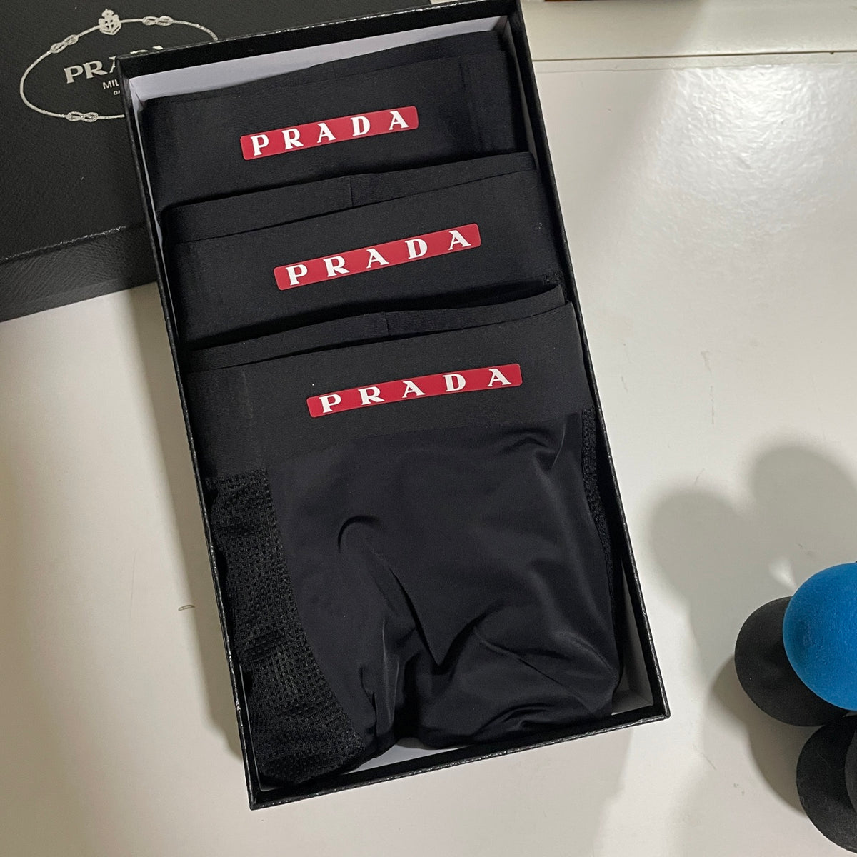 Prada Black Men's Boxer Briefs - 3-Piece Box