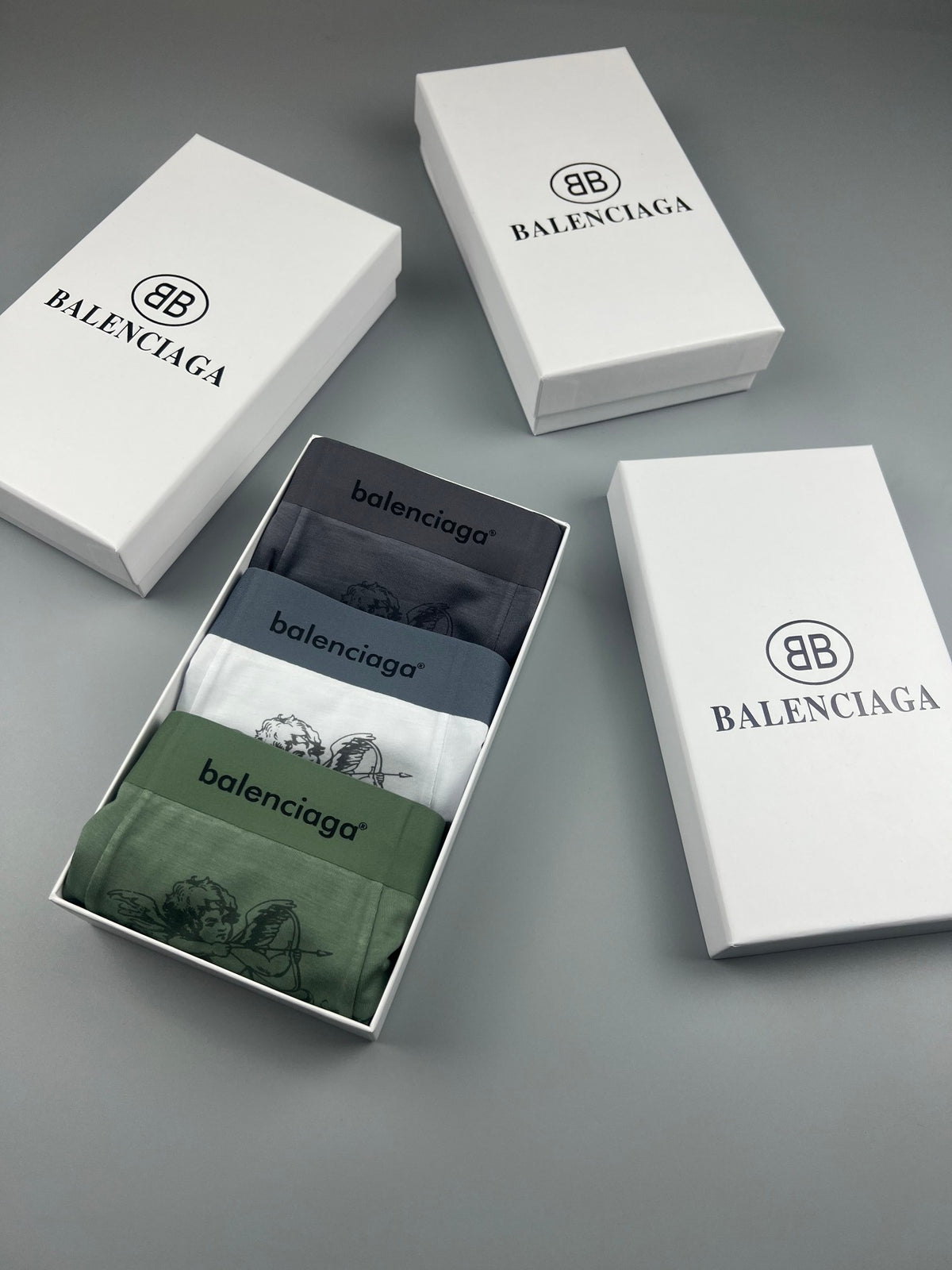 Balenciaga Illustrated Front Graphics Men's Boxer Briefs - 3-Piece Box