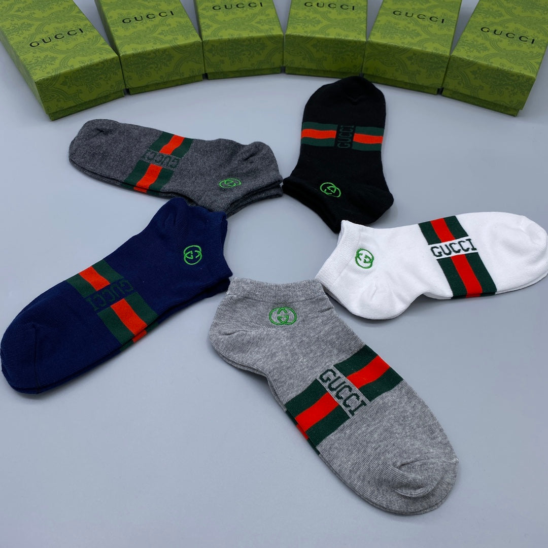 Gucci Web-Stripe Crew Socks - Box of 5 Pairs