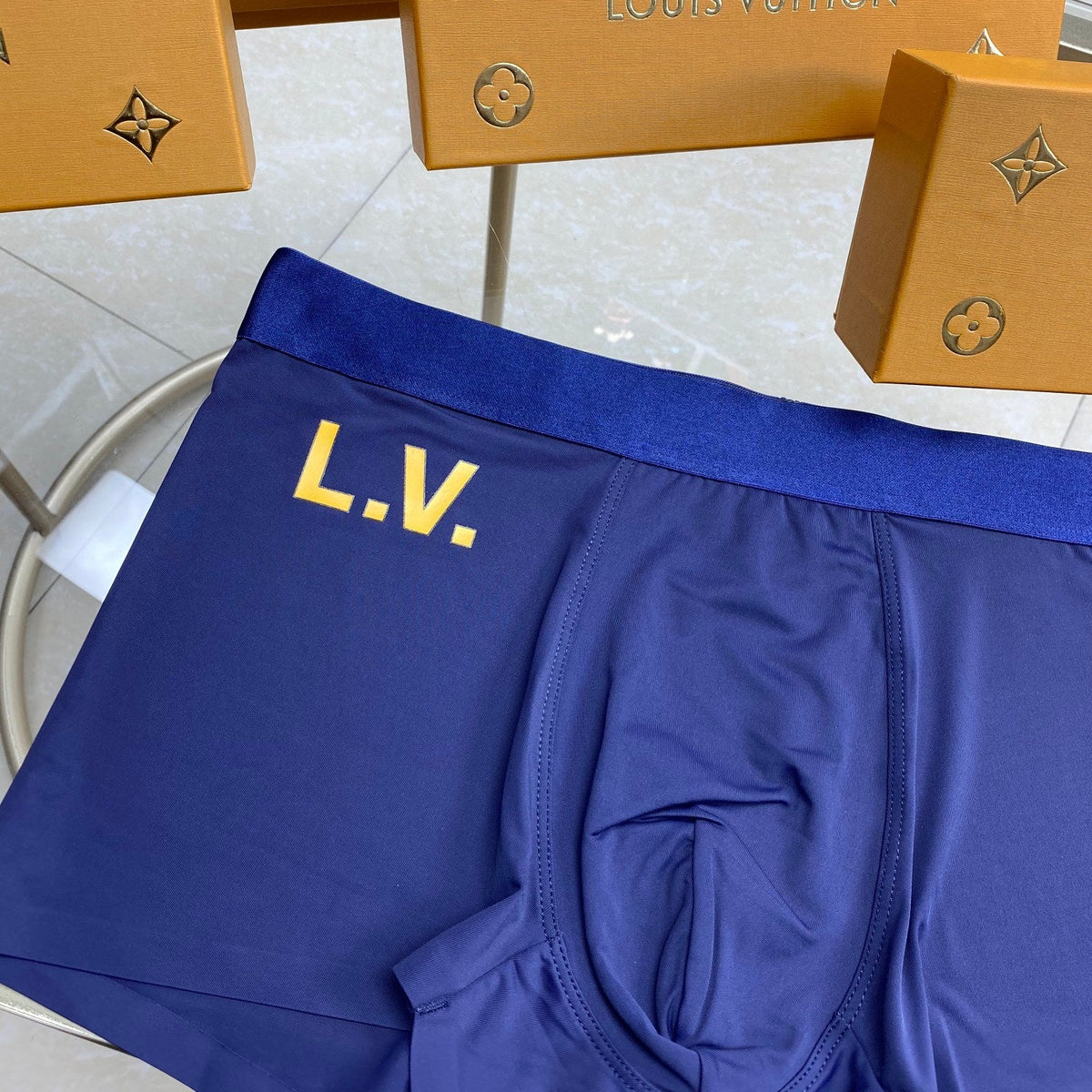 Louis Vuitton Monogram-Style Prints And Solid Colour Men's Boxer Briefs - 3-Piece Box