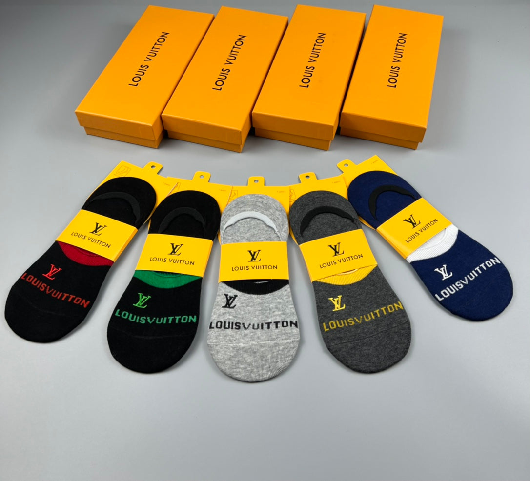 Louis Vuitton Colourful Initial Details No-Show Socks - 5-Pair Set